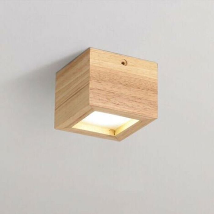 Plafonnier - PZCC - Carré - Bois massif - LED bicolore dimmable - Diffuseur acrylique