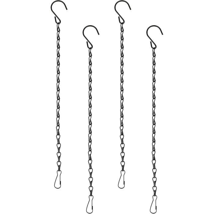 Lot de 4 chaînes suspendues à fleurs de 33 cm-Chaîne en métal à suspendre-Avec crochet-Pour planteur panier mangeoire