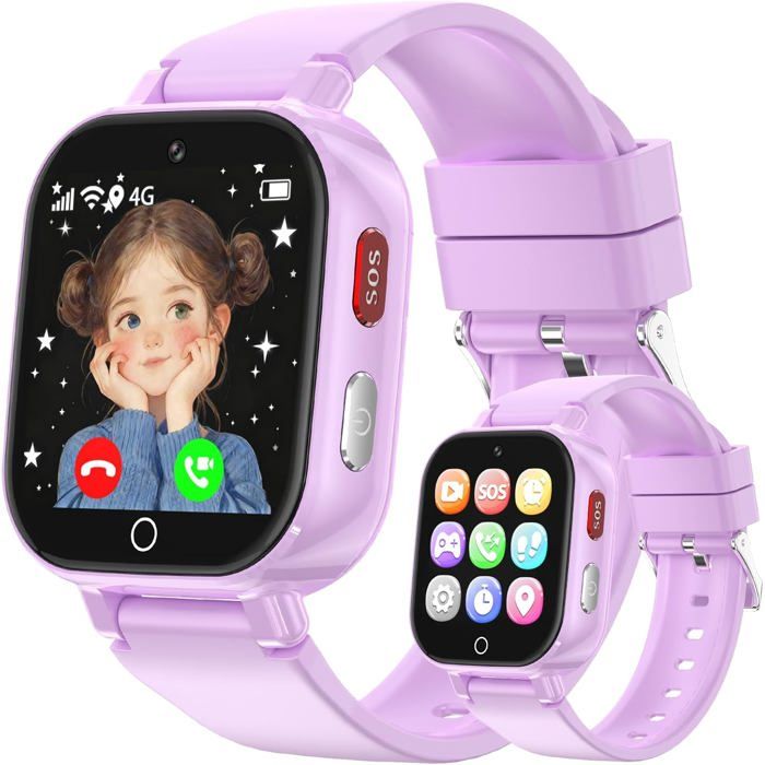 Montre Connectée 4G Pour Enfants – GPS, Appels Vidéo, Chat, SOS, Caméra, Podomètre, 4-12 Ans, Rose Montre Connectée 4G Pour Enfants – GPS, Appels Vidéo, Chat, SOS, Caméra, Podomètre, 4-12 Ans, Rose