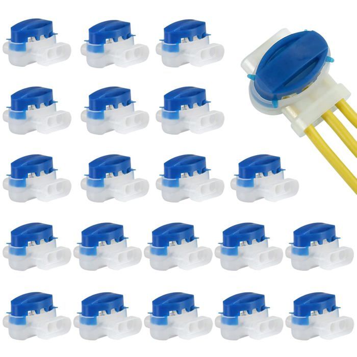 Connecteur Électrique Étanche 20PCS 3 Voies pour Câble 22-14AWG Raccord Rapide IDC Jardin Arrosage Durable