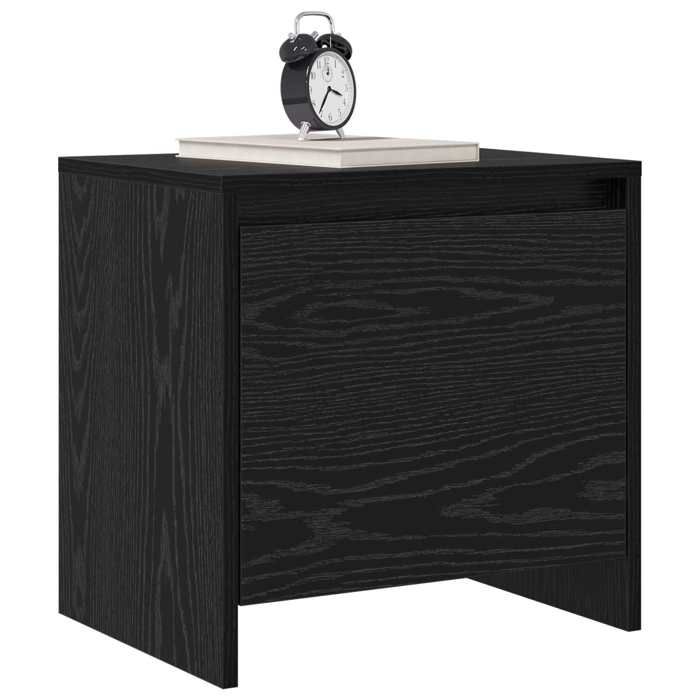Noir Cabinet de chevet Moderne - NGM - Table de nuit(1 pc) - Chêne noir 45x34x44 5cm 881523