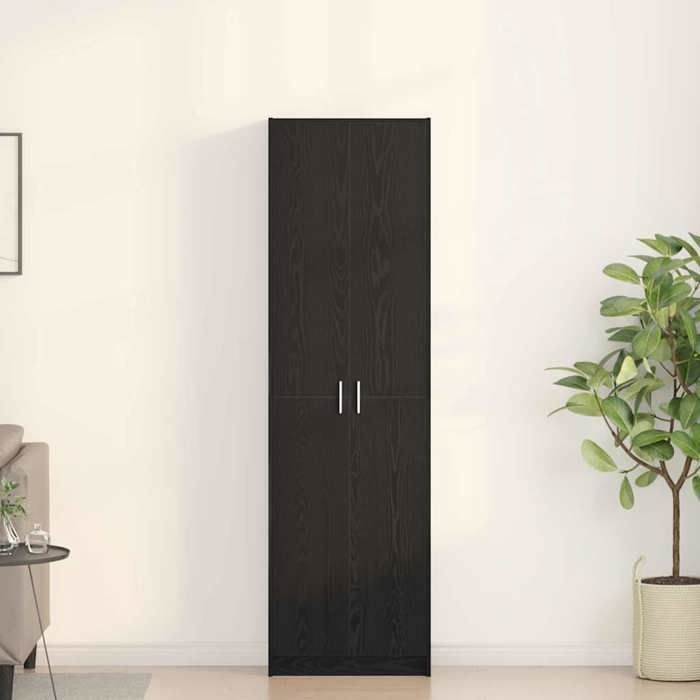Armoire de rangement Noir - Armoire Chêne noir 55x25x189 cm Bois dingénierie A15640