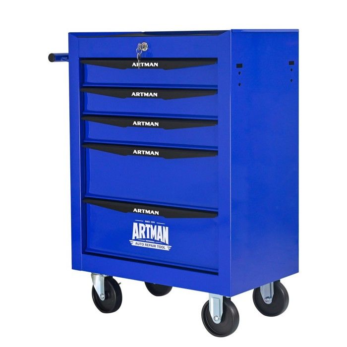Servante Coffre À Outils Roulant Métal 60x33x77.5cm 5 Tiroirs Glissières À Billes rangement Acier Robuste Noir Et Bleu Servante Coffre À Outils Roulant Métal 60x33x77.5cm 5 Tiroirs Glissières À Billes rangement Acier Robuste Noir Et Bleu