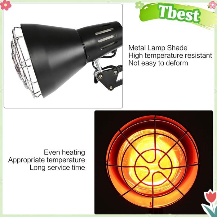 Tbest Lampe infrarouge Lampe sur pied thérapeutique à lumière infrarouge soulagement des douleurs parapharmacie accessoire