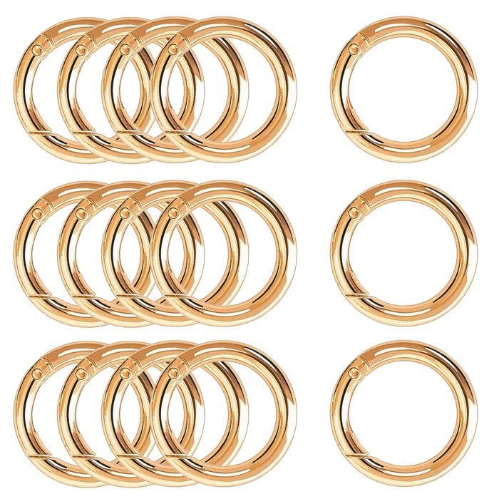 15 PCS Mousqueton Rond 40mm Gros Boucle à Ressort Ronde Ressort Anneau Boucle Alliage De Zinc Trousseau Crochet Clips Sna FERMETURE