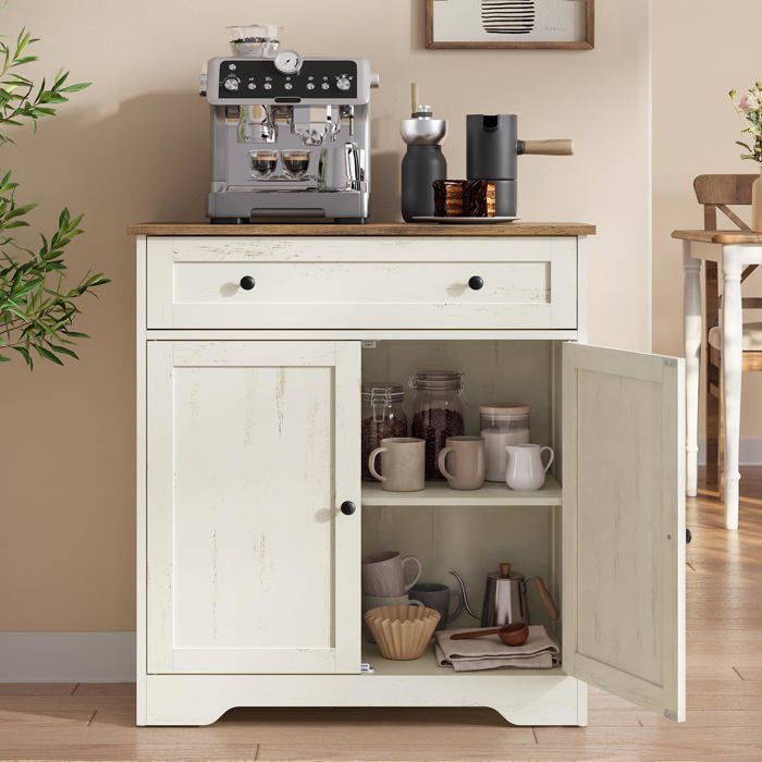 Siren Collection - Meuble de Rangement Buffet de Cuisine Style Maison de Campagne avec Tiroir Étagère PETIT MEUBLE DE RANGEMENT
