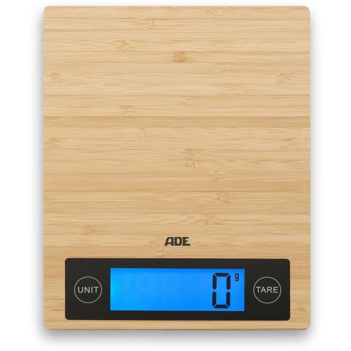 Balance de cuisine digitale ADE RAMONA Bambou 23 x 18 x 2 cm Inclus 2 piles Cr2032
