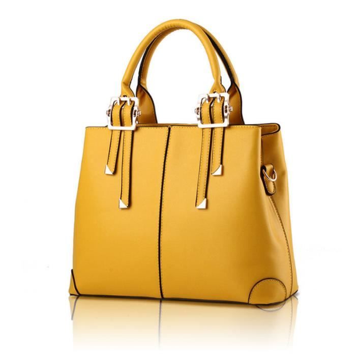 Sacs à main femme de marque En Cuir jaune meilleure qualité jyb121 - Achat  / Vente Sac femme - Cdiscount