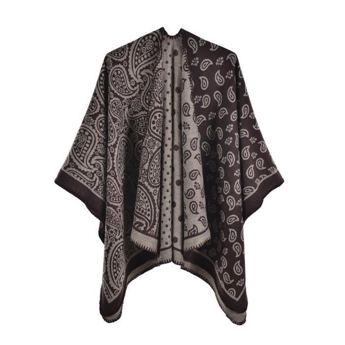 Poncho Indien Chaud Himalaya - Polaire - Multi-couleurs - Taille Adulte Femme - Neuf Sans étiquette