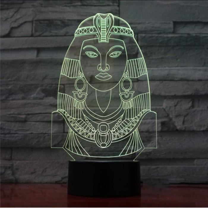 Lampes de Table de chevet egypte Sphinx pharaon princesse ampoule 3D