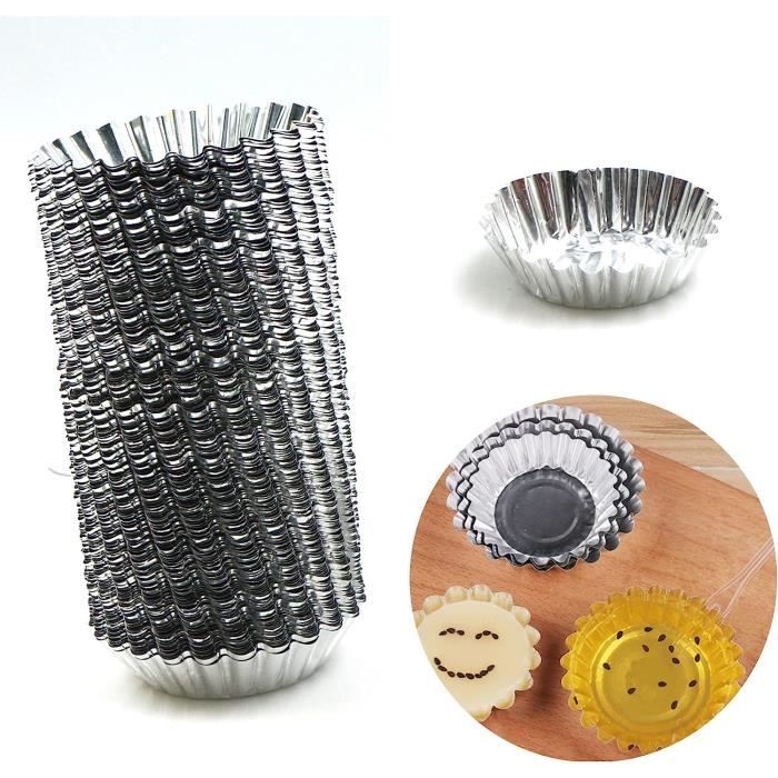 GYSRXS 30 Moules Mini Tartelettes Acier Inox Antiadhésif – Moules à Tarte Œuf, Cupcakes, Muffins, Diam. 6,5 Cm, Empilables