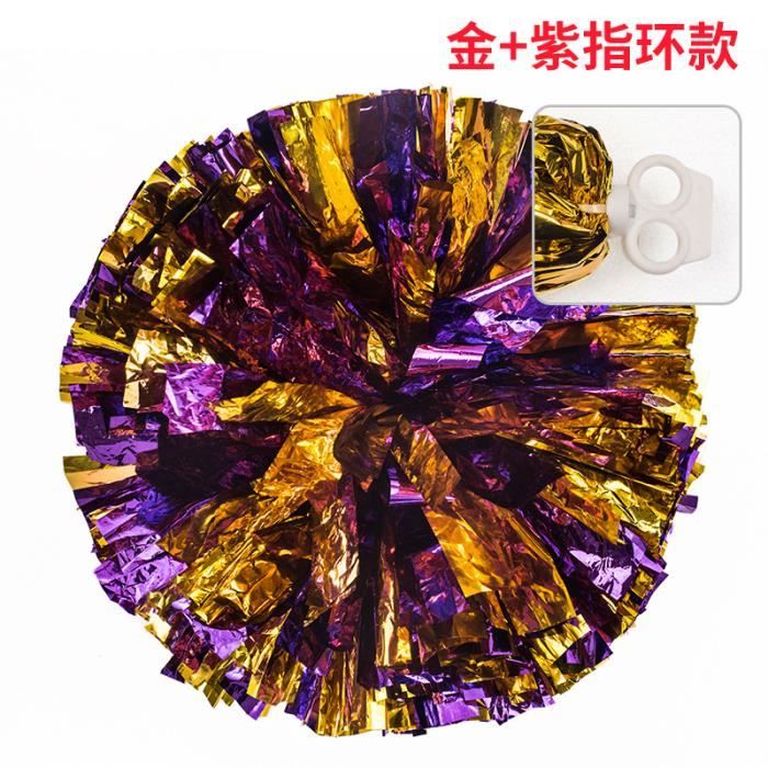 Or mélangé violet - 35 CM - Boule de pom-pom girl en métal avec