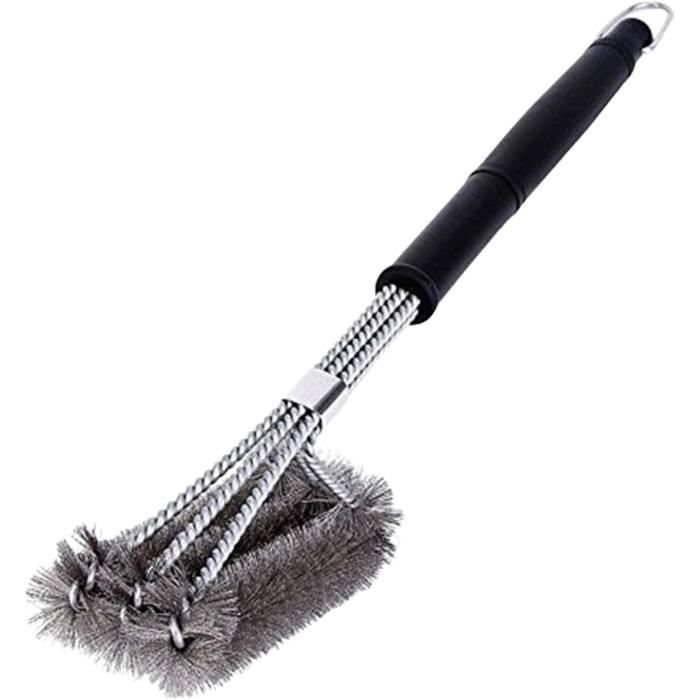 Brosse à Barbecue Inox 16,5 Pouces Avec Grattoir - Manche Long, Utilisation Extérieure