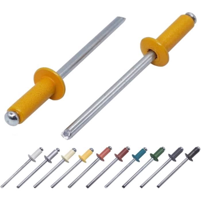 Mardatt Lot De 42 Rivets Plastique Avec 40 Rivets Aveugles Nylon 4 Tailles + Outil Retrait - Riveteuse Manuelle Auto Et Bricolage