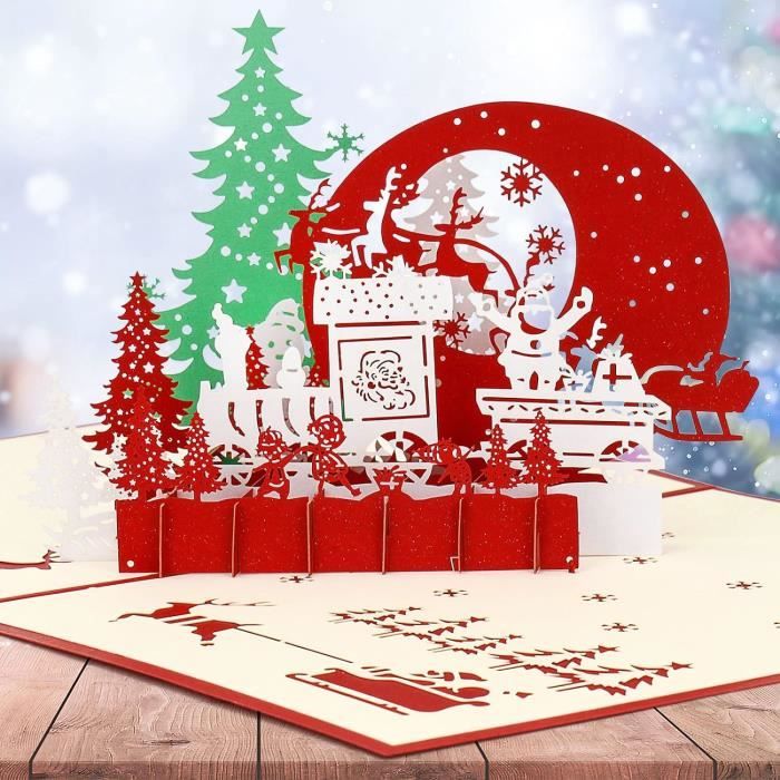 Cartes De Noël 3D, Carte De Noël Pop-Up, Cartes De Vœux De