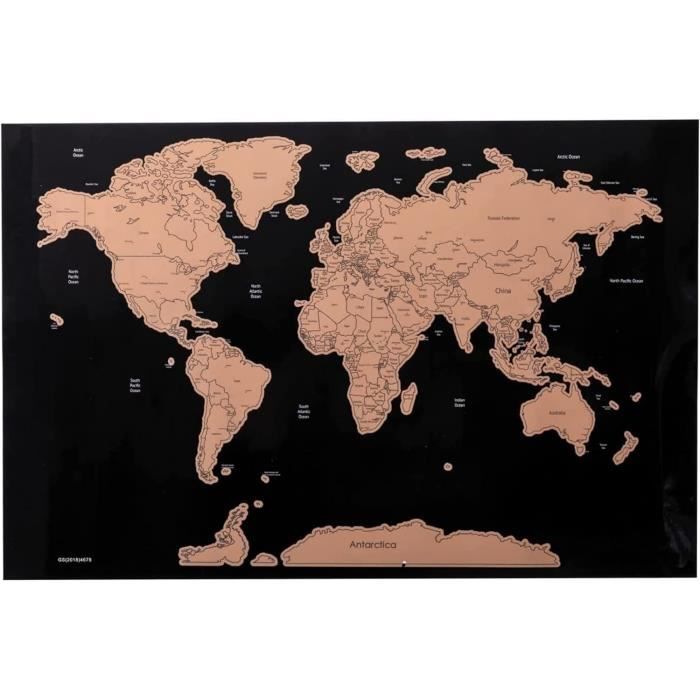 CARTE DU MONDE à Gratter 42 x 30 cm Voyage Mural Affiche Carte à