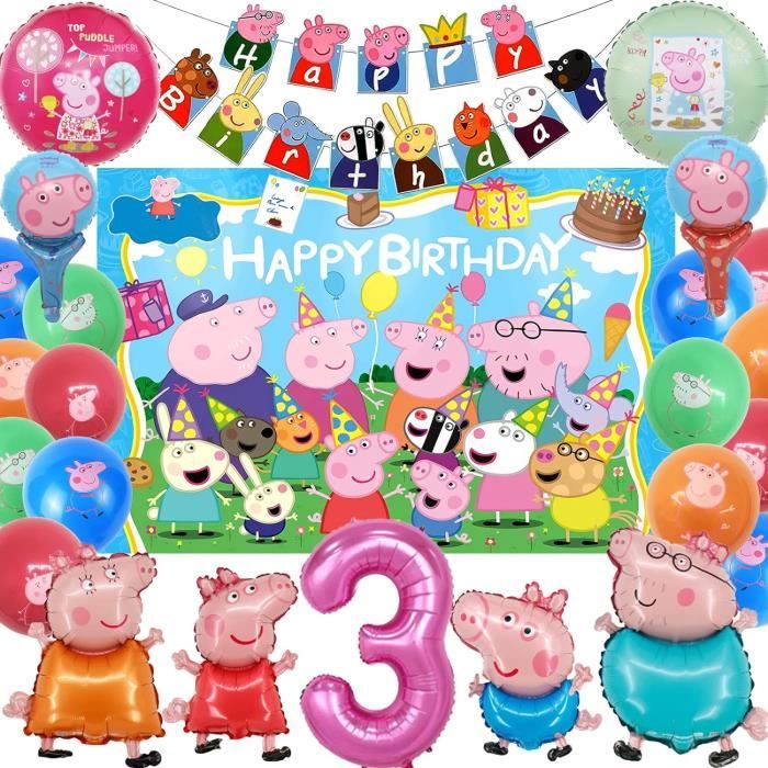 Guirlande Fanions Peppa Pig Anniversaire - 3 Mètres, 9 Fanions - Décoration Fête Enfant - Thème Peppa, George, Evie - 2