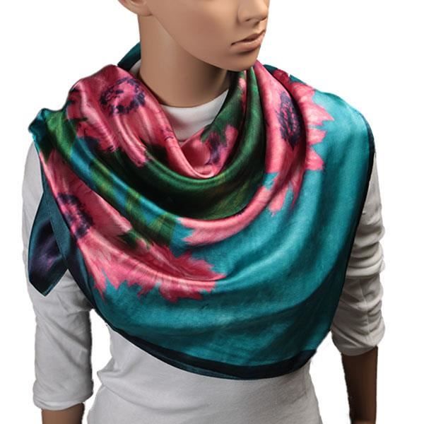 KGDUYC Foulard En Soie 70x70cm - Bandana Carré - Polyester Doux - Cadeau Femme - Bleu