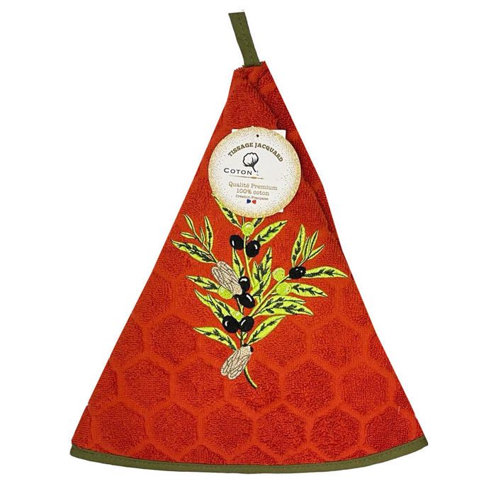 Essuie-mains Rond En éponge Jacquard – Motif Tortue, 100% Coton, 550 G/m², Diamètre 70 Cm, Lavable Machine - 7