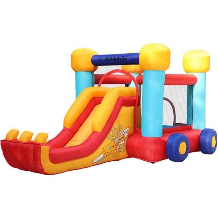 Château Gonflable Bobby avec Toboggan et escalade 4m60 - PLAY4FUN - aire de jeux gonflable pour enfants