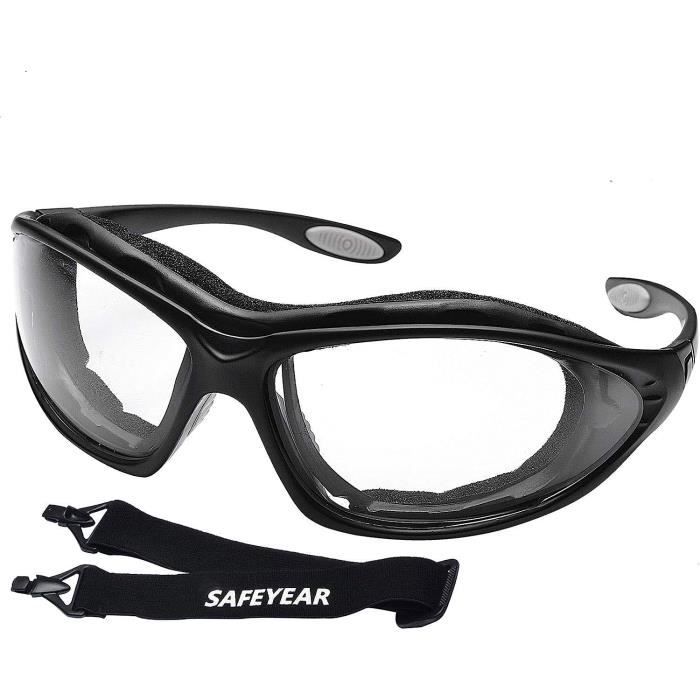 Lunettes de protection transparent anti buée, Bande élastique