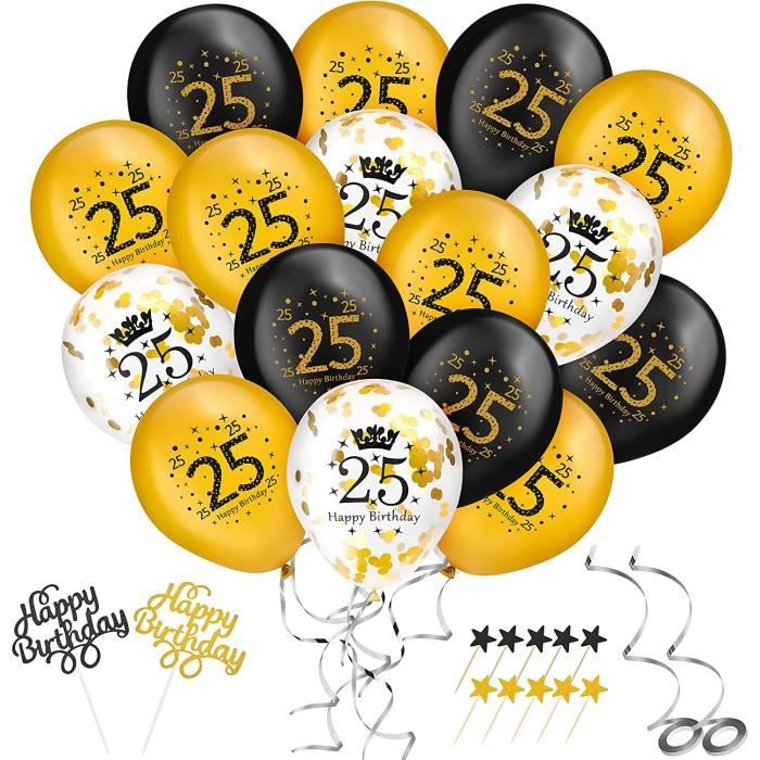 Ballon Géant 25 Ans Doré – 101 Cm – Décoration Anniversaire Fille Garçon