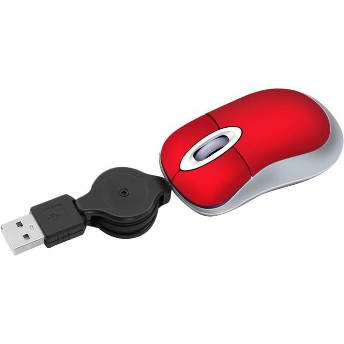 Mini petite souris sans fil pour voyage optique portable mini souris sans  fil avec récepteur USB pour ordinateur portable Pc (rouge)