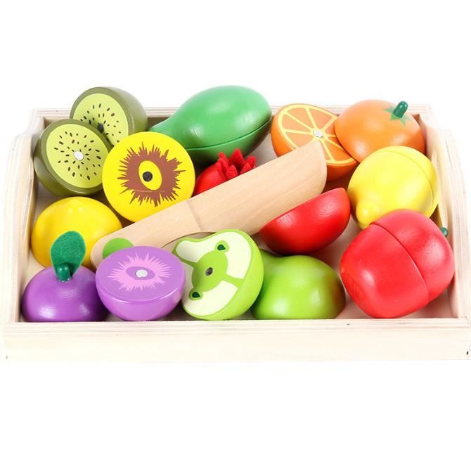 Dinette Plateau d'Aliments pour Enfants Montessori Robincool Eco Fruit en  Bois Écologique 17 accessoires magnétisés au meilleur prix