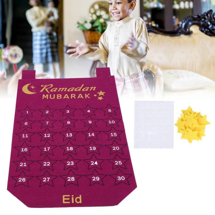 PAR-Calendrier du Ramadan - Calendrier de l'avent Eid Mubarak,fournitures  de décoration de Ramadan (rouge) - Cdiscount Maison
