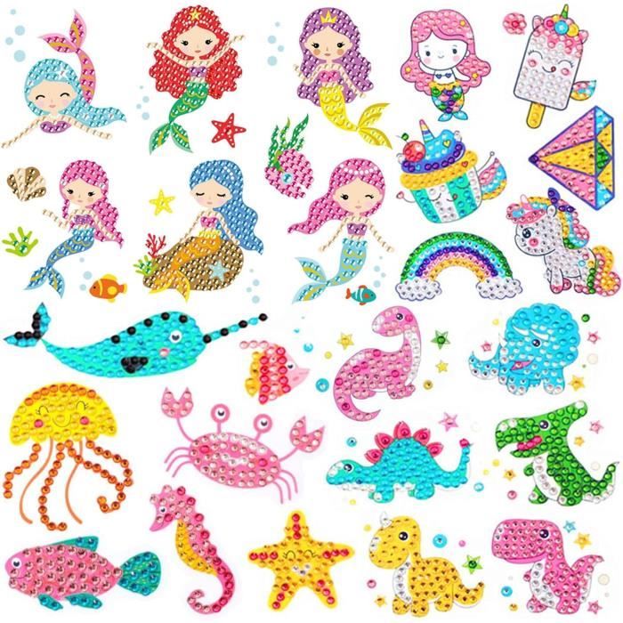 Kit Diamond Painting Animaux 40 Pièces – Autocollants 6D Pour Enfants Et Débutants, Bricolage Créatif Facile