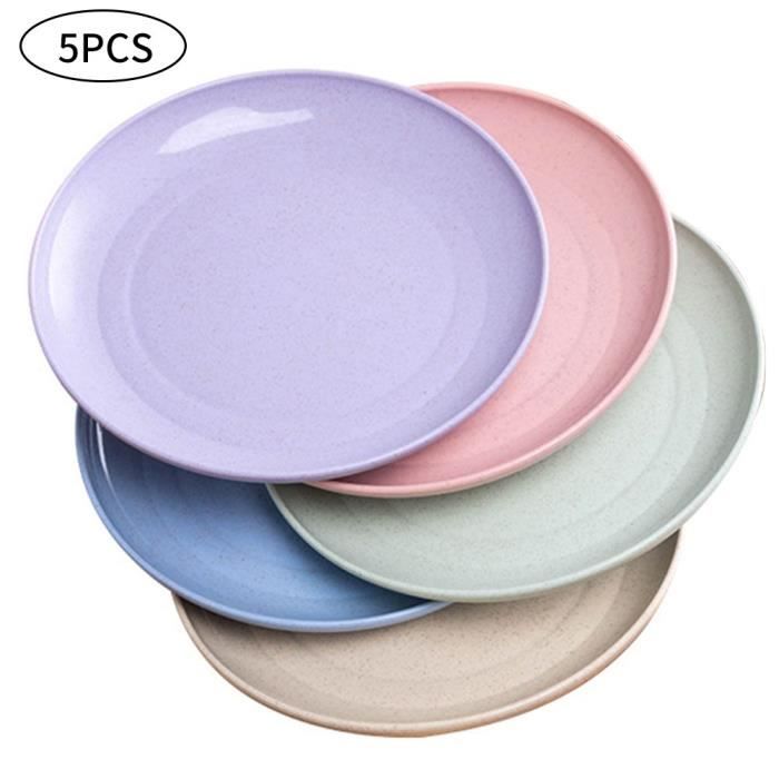 4 Assiettes En Plastique Réutilisables - Incassables Et Micro-ondes - 20cm Pour Pique-nique