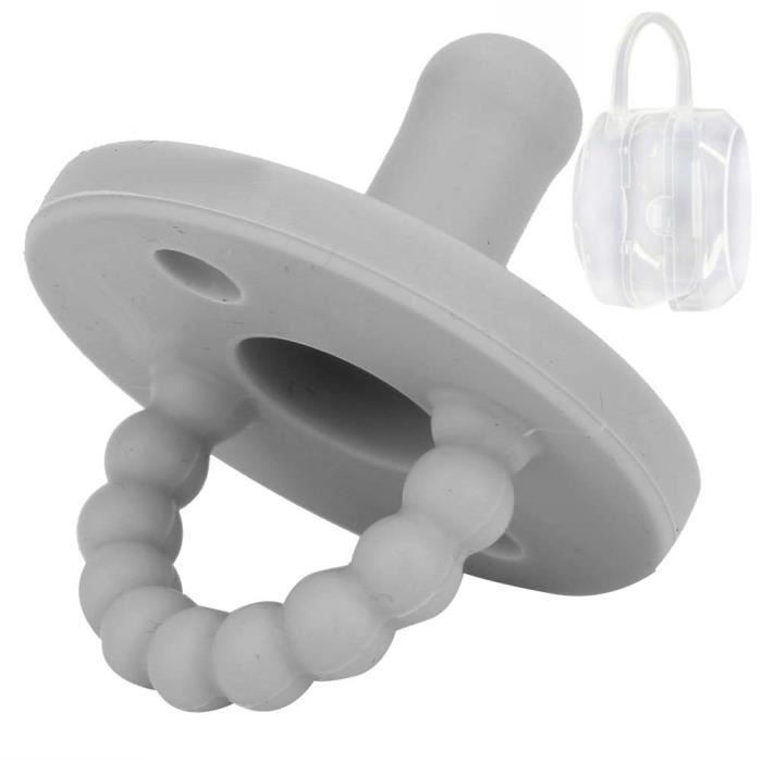 Sucette Pour Bebe Sucette Portable En Silicone De Qualite Alimentaire Accessoire De Soins De Tetine Ronde Pour Bebe Gris Clair Cdiscount Puericulture Eveil Bebe