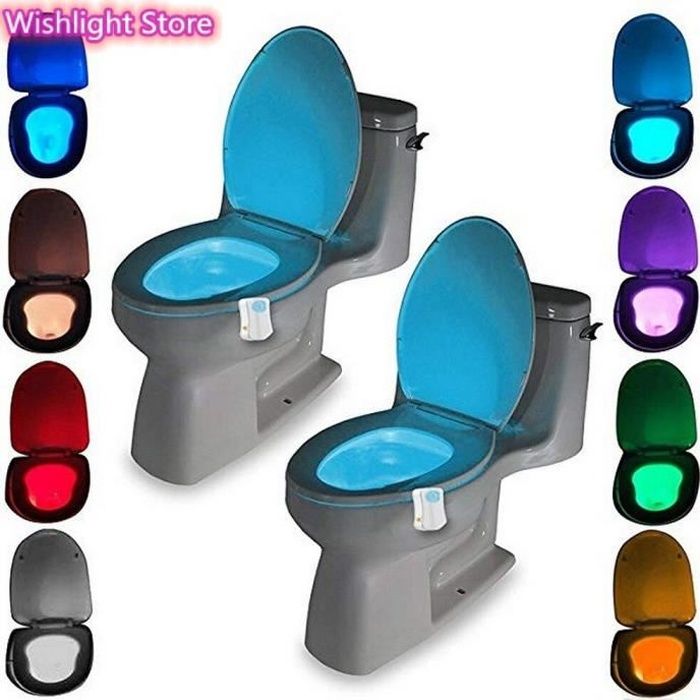 Abattant Wc,Capteur de toilette lumière LED veilleuse étanche rétro  éclairage 4.5 V WC capteur de mouvement 8 couleurs lumière - Cdiscount  Bricolage