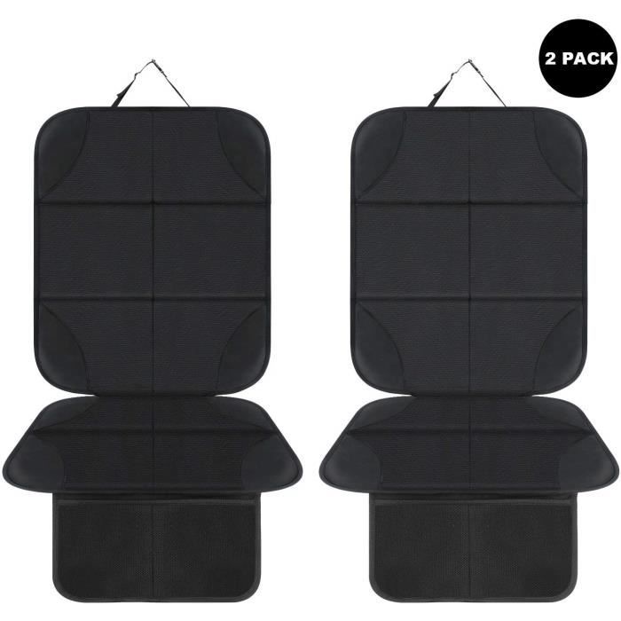 Protecteur de siège - CHANGM - Cuir - 2 pièces - Compatible airbag - Noir