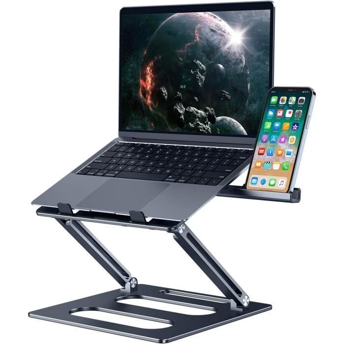 Support Portable Navaris – Ergonomique, 8 Hauteurs Réglables – Noir