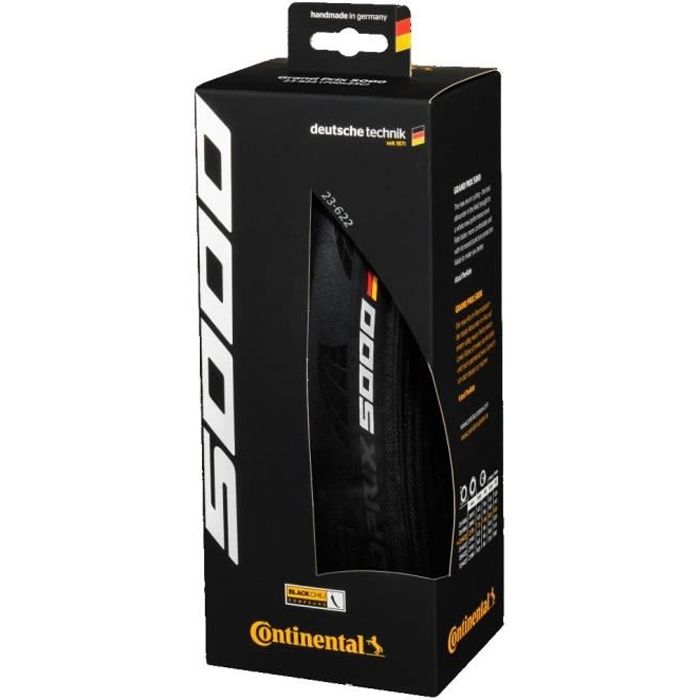 Noir Continental Grand Prix 5000 700X25 Pneu Velo Mixte Adulte