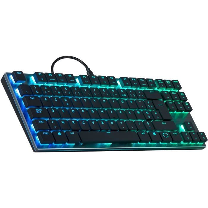 COOLER MASTER Clavier Mécanique Low Profile Gaming SK630 RGB TKL Cherry MX Red AZERTY (PC