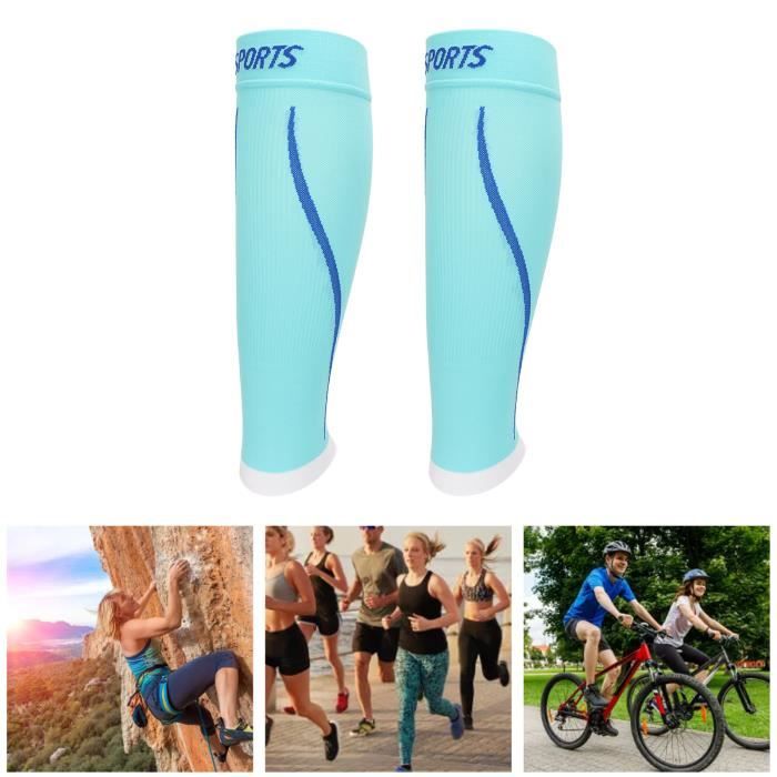 Manchons De Compression Mollet AUXDIQ - Sport Running Cyclisme - Tissu Respirant - Bande Silicone Antidérapante - 8