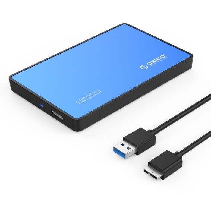ORICO Boîtier USB 3.0 pour Disque Dur Externe SATA III de 2,5 Pouces - Bleu  - Cdiscount Informatique