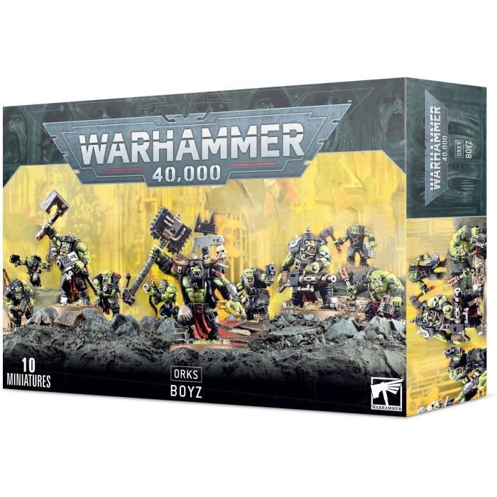 Figurine Warhammer 40k Orks Boyz 2021 - Gris/Vert - TU - Games Workshop - 54 pièces, 10 figurines en plastique