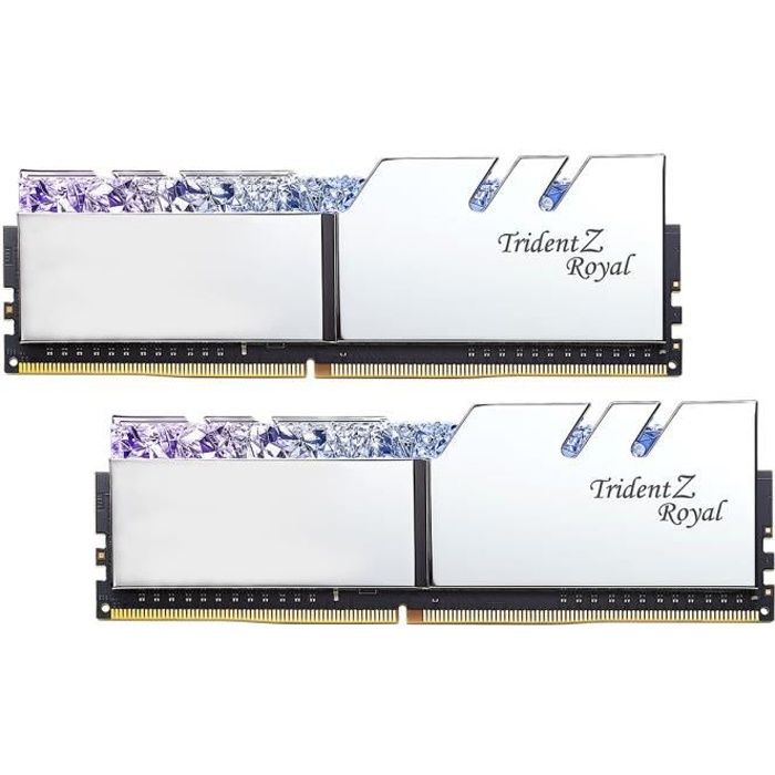 Top achat Memoire PC G.SKILL Mémoire PC Trident Z ROYAL (Silver) - 16 Go DDR4 4800 Mhz F4-4800C18D-16GTRS pas cher Achat Memoire PC G.SKILL Mémoire PC Trident Z ROYAL (Silver) - 16 Go DDR4 4800 Mhz F4-4800C18D-16GTRS pas cher