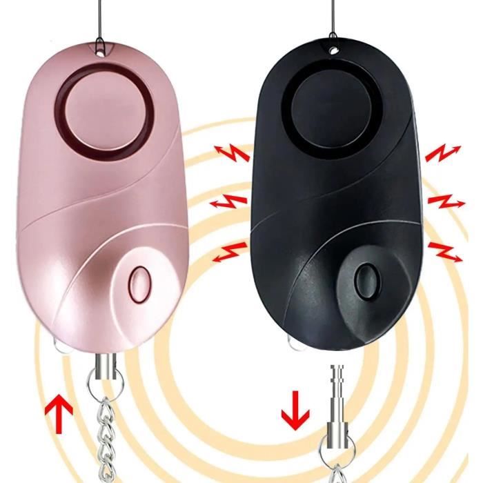 HAUTSTORE 2 alarmes de Poche, Alarme personnelle de sécurité d'urgence de 140 décibels avec lumières LED (Rectangulaire)