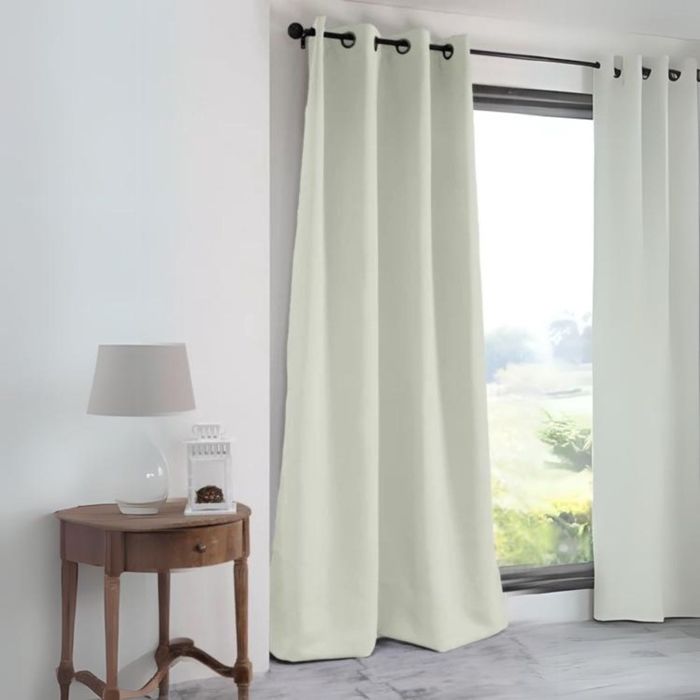 Rideau occultant uni 210gr/m2 Ecru 140x280 cm