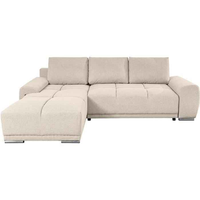 Canapé d'angle Beige Tissu Confort Promotion