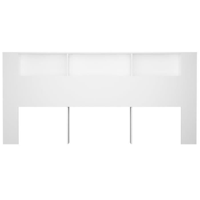 Armoire de tête de lit - MOTHINESSTO - Blanc - 220x185x1045 cm - Rangement supplémentaire - Bois dingénierie
