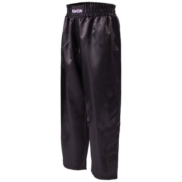 Pantalon Kick-Boxing satin Kwon Clubline Schwarz - noir - 160 cm
