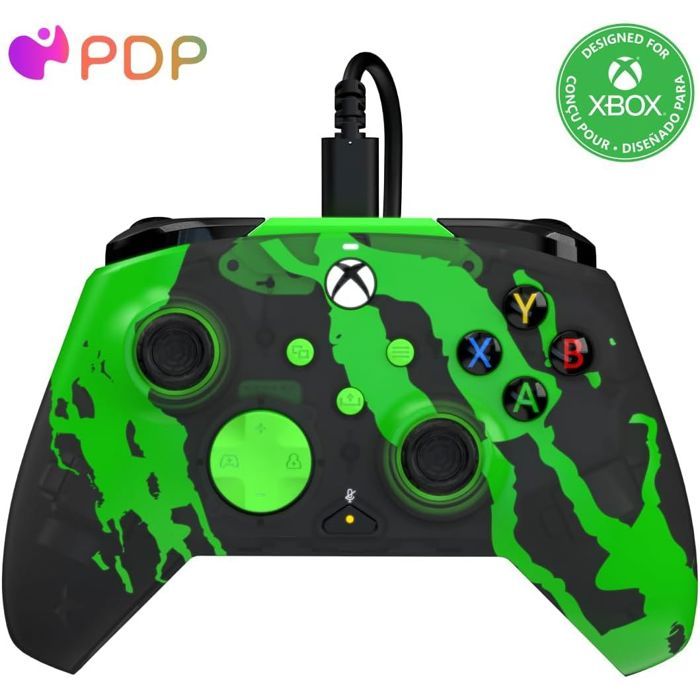 Manette de jeu - Xbox - Rematch Glow Advanced - Filaire - Jolt Green - PDP