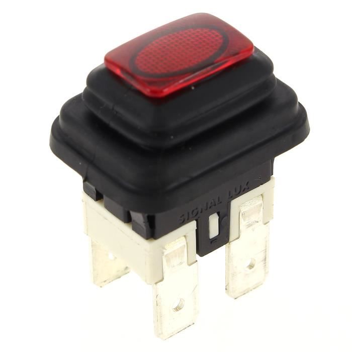 Interrupteur Poussoir 4 Cosses Rouge – Compatible Nettoyeur Vapeur Astoria Polti NN240A Vaporetto Eco Pro