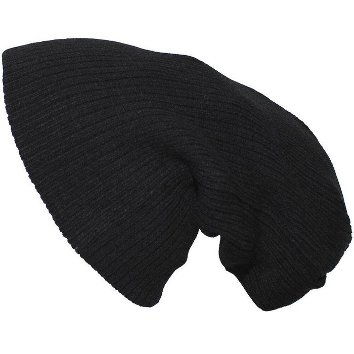 Bonnet Slouch Militaire - Homme - Noir - 100% Polyacrylique - Taille Unique - Ajustable
