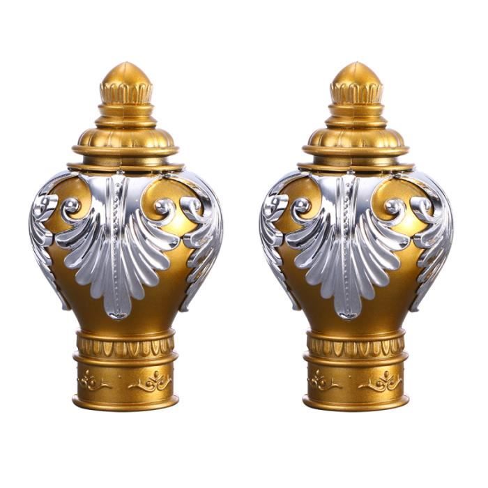 2 Embouts De Tringle à Rideau Noirs - Design Torsadé Pour Tige De 28 Mm - Déco Intérieure élégante